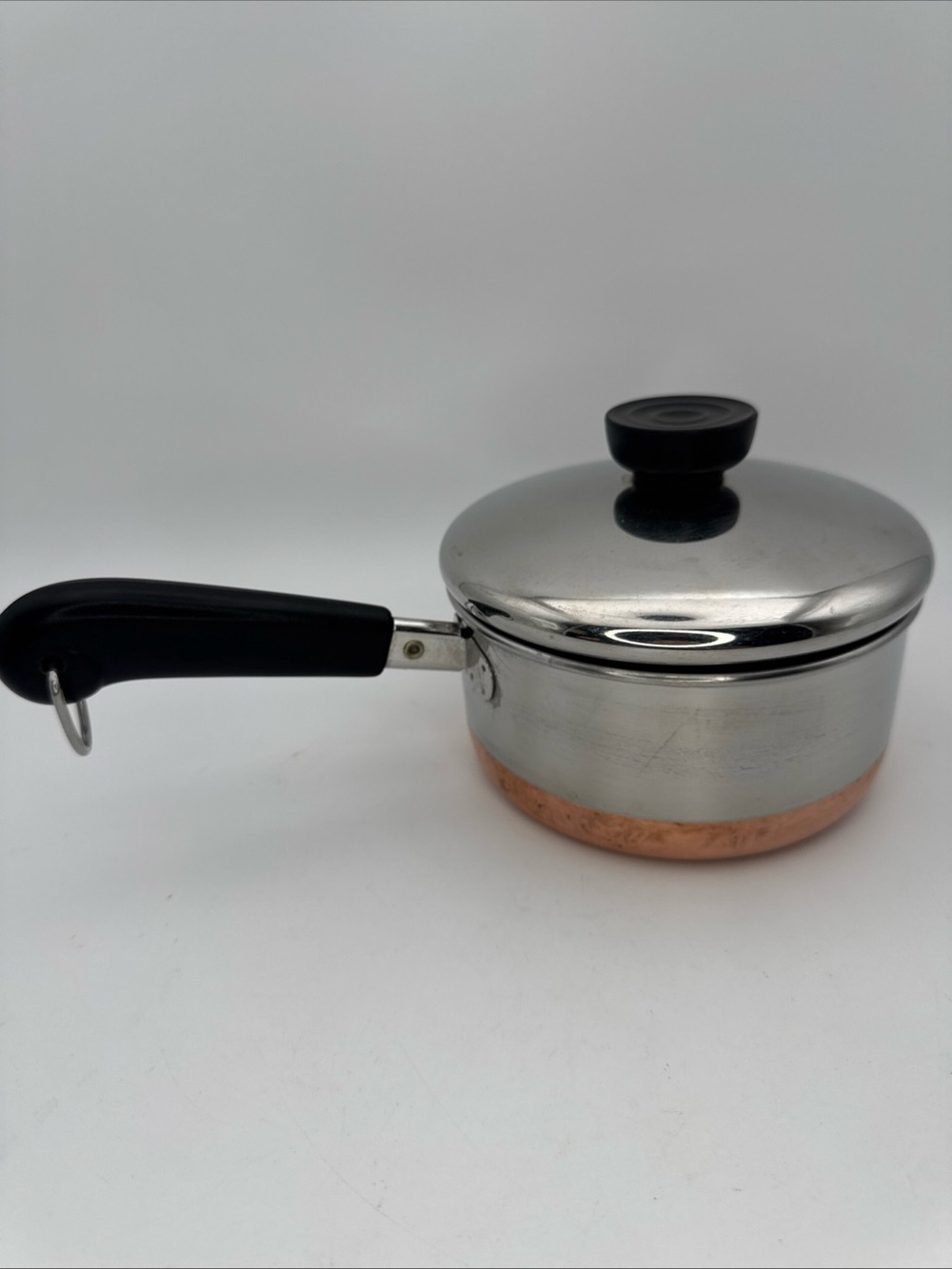 Vintage Revere Ware 1 Quart Stainless Steel Saucepan Copper Clad Bottom and Lid